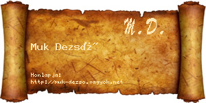 Muk Dezső névjegykártya